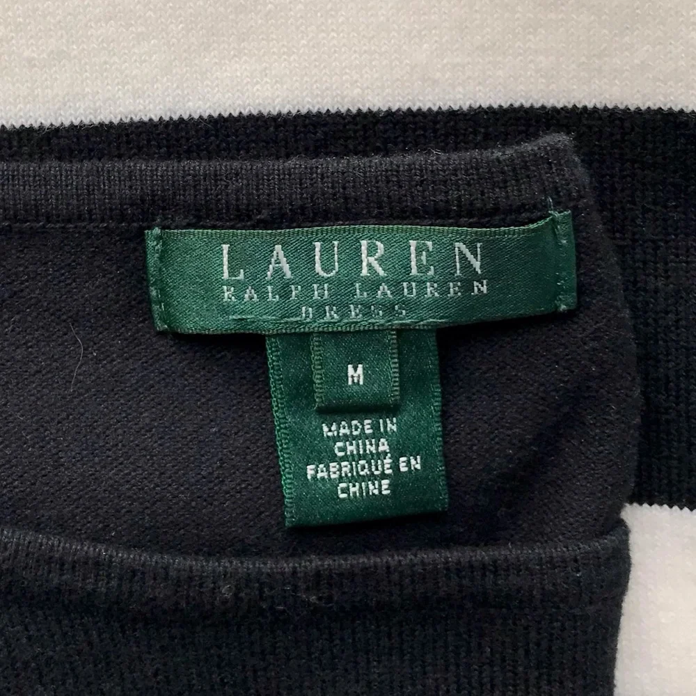 LAUREN RALPH LAUREN Sleek Silhouette Variegated Stripe Cotton Knit Sweater Dress - Picture 3 of 7